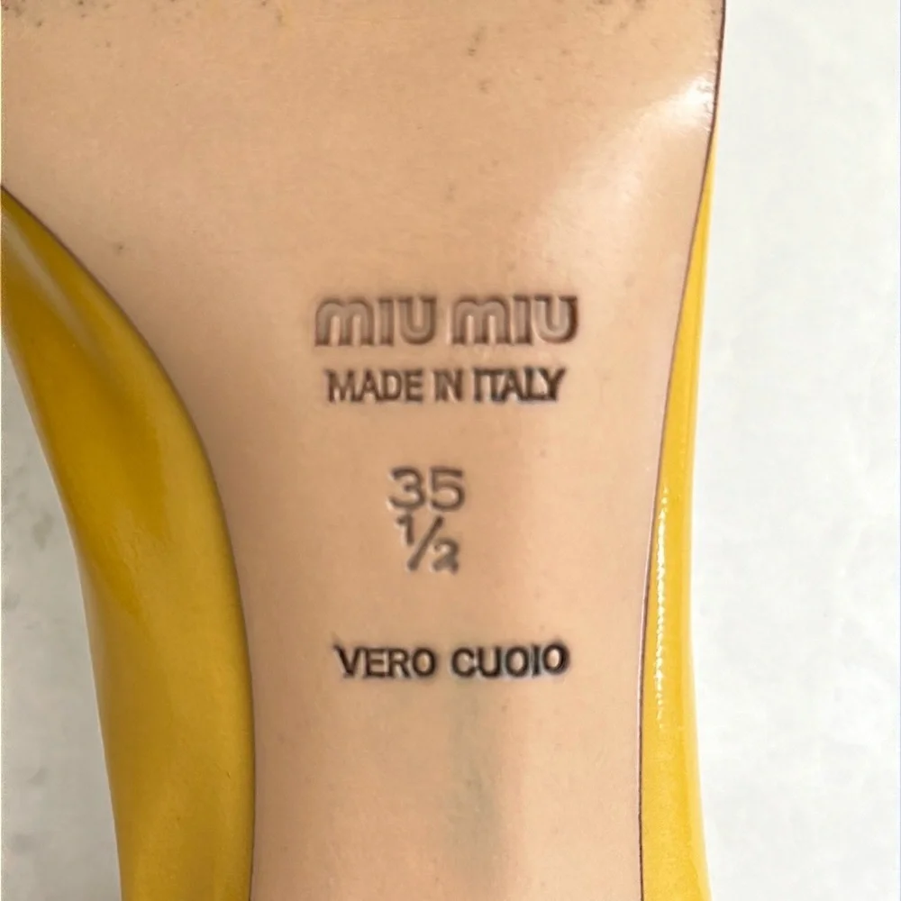 Miu Miu Patent Leather Heels Yellow